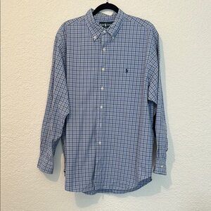 Blue Checkered Men's Polo Shirt